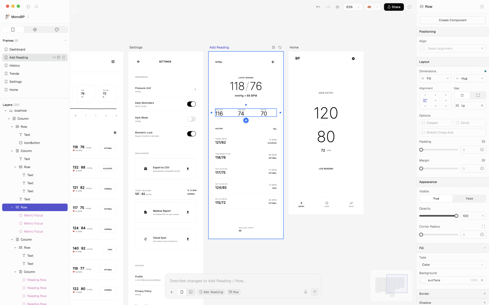 Agentic Design Canvas product interface